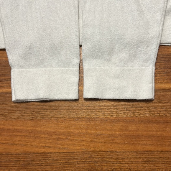 J. Crew Factory Cream Ruffle Neck Cotton Sweater - Sz L - Picture 13 of 16